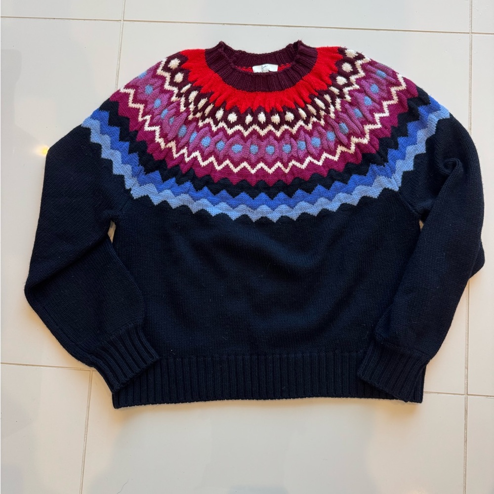 Women’s JOIE, Navy blue, Wool Fair Isle Sweater